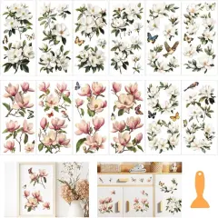 12 Sheets Vintage Floral Rub on Transfers for Crafts