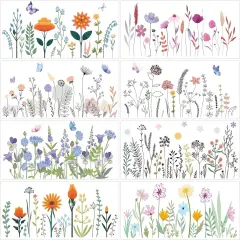 Sheets Vintage Wildflower Butterfly Rub on Transfers for Furniture