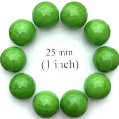 YOU CHOOSE COLOR Glass Marbles 25mm (1 inch) SHOOTER Taw Lot Green