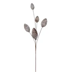 32" Snowy Pinecone Spray &ndash; Glittered Artificial Winter Stem for Christmas Decor