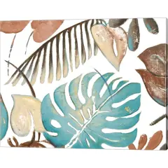 Teal and Tan Palms II by Patricia Pinto 20" x 16" Canvas Wall Art