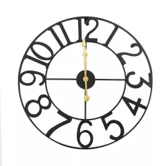 24'' Large Vintage Wall Clock Battery Powered Non-Ticking Indoor Outdoor 60cm