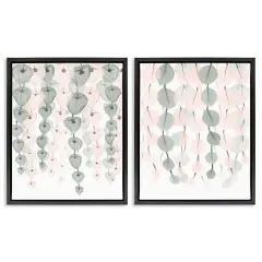 Stupell Industries Translucent Hanging Vines Foliage Framed Floater Canvas Wall Art Black Floater Frame