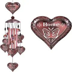 Loving Hearts Memorial Wind Chimes Outdoor/Indoor Decor - Mobile Romantic Wind Catcher, Heart Wind Bells, Blessing Windchimes Gifts for Mom, Home, Balcony, Yard, Park, Festival Garden Decoration