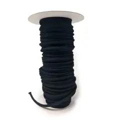 1/4 Inch Round Polyester Drawstring Cord Black White By the Yard