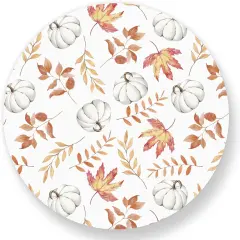 50 Sheets Fall Pumpkin Leaves Paper Placemat Orange White Round Paper Table Mat