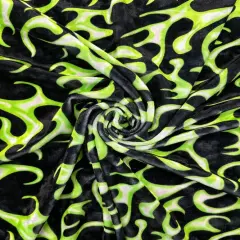 1 Yard Yellow Flame Print Stretch Velvet Fabric for Dancewear Costumes Leggings Streetwear