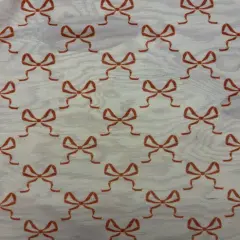 1 Yard Bow Print Mesh Stretch Fabric for Costumes and Dancewear Red