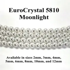 Moonlight EuroCrystal 5810 Round Pearls - 2mm, 3mm, 4mm, 5mm, 6mm, 8mm, 10mm, and 12mm - Strands - Made in Austria
