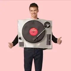 Creative Turntable Adult Costume Vinyl DJ Theme for Halloween Parties and Events