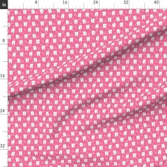 Various Fabrics by the Yard or Fat Quarter Happy Teeth Flowers Tooth Dental Dentist Cute Kawaii Custom Printed Fabric by Spoonflower
