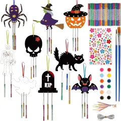 9pcs Halloween Crafts for Kids DIY Wind Chime Kit Halloween