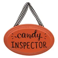 Halloween Black and Orange Wooden Ornaments Collection with Fabric Hangers and Painted 3 Asstd.