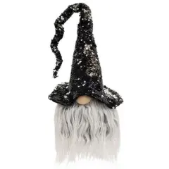Halloween Sequin Witch Hat Gnome Plush Decoration for Shelf or Table
