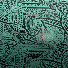 1 Yard Traditional Polynesian Tattoo Design Fabrication, Polyester Fabric, 36in L x 60in W Hunter Green