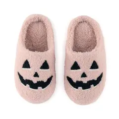 PINK JACK-O-LANTERN SLIPPERS