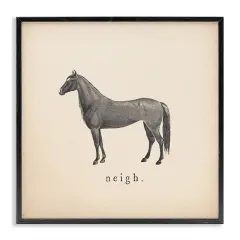 Stupell Industries Neigh Farm Horse Sounds Framed Giclee Wall Art Design by Wild Apple Portfolio