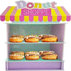 4E's Novelty donut stands &ndash; 2-tier donut wall display stand for donut party supplies & decor!