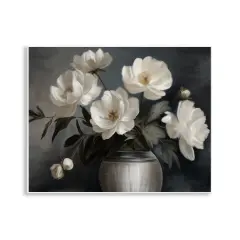 Stupell Industries Moody White Flower Vase Wall Plaque By Kim Allen