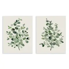 Stupell Industries Minimal Rounded Plant Leaves 2pc Wall Plaque Set By Carol Robinson