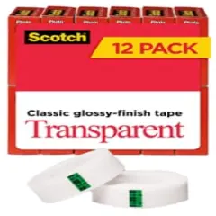 Scotch&reg; Transparent Tape 600K, 3/4 in x 1000 in, Pack of 1 Tape Roll