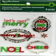 Recollections Vintage Christmas Phrases Dimensional Stickers