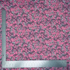 1 Yard Pink Liverpool Knit Floral Print Fabric Stretch Textured Crepe for Garments 58"-60"Width
