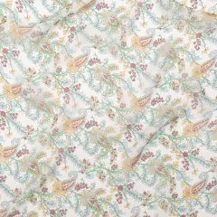 1 Yard Baby Blue Solar Yellow Sugar Swizzle Paisley Silk Chiffon 51 inch Width