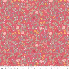 Scattered Vine in Raspberry (c16654-raspberry) | Simple Pleasures | American Jane | Riley Blake