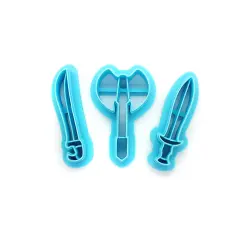Weapons Clay Cutter Set, 3 pc, Axe Sword & Knife, Adorabilities
