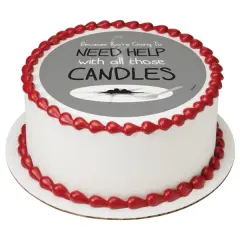 Need Help with Candles Edible Cake Topper Image 7.5" Round