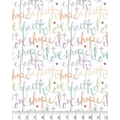 Christian Love Cotton Fabric by the Yard | By the Yard | Sewing and Crafting | 44 inches wide