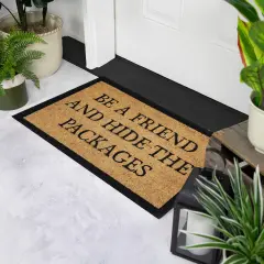 Northlight Rectangular "Hide The Packages" Doormat 30" x 18" Black