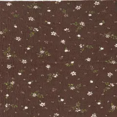Rayon Crepon Swiss Dot Ditsy Floral Fabric, Lightweight Woven 52/53" Wide BROWN LT