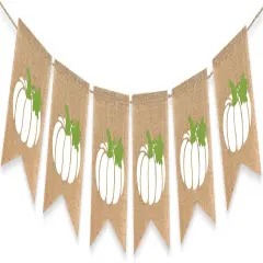 Fall White Pumpkin Banner (	White)