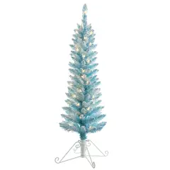 Haute Decor 4 Foot Prelit Cotton Candy Flocked FIR Christmas Tree with 50 Incandescent Lights