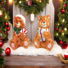 Ceramic Christmas Themed Vintage Teddy Bear Salt and Pepper Shakers, Christmas Decor, Gift for Her, Gift for Mom