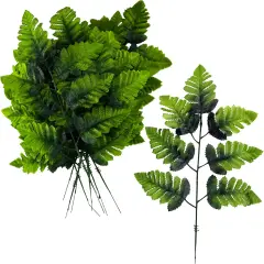 24-Pack Artificial Silk Leather Leaf Fern Fronds