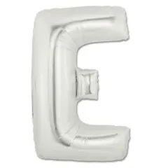 LETTER E FOIL BALLOON Metallic Silver