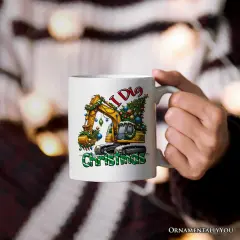 I Dig Christmas Mug, Christmas Kids Excavator Gifts