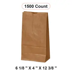 Kraft Carry Bags 6 1/8'' x 4'' x 12 3/8''