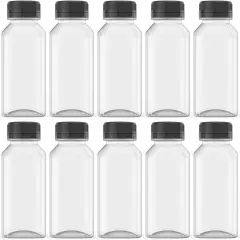 10 Pcs 8 Oz Plastic Juice Bottles Empty Clear Containers