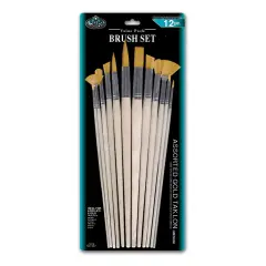 RSET-9607 | 12pc Gold Taklon Variety Brush Set