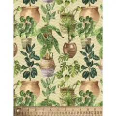 Plants For Home Cotton Fabric | By the Yard | Sewing and Crafting | 44 inches wide