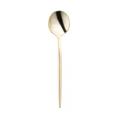 Shiny Gold Moderno Disposable Plastic Dessert Spoons (300 Spoons)