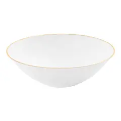 White with Gold Rim Organic Round Disposable Plastic Dessert Bowls - 6 oz. (120 Bowls)