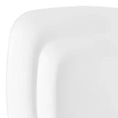 Solid White Flat Rounded Square Disposable Plastic Dinnerware Value Set (120 Guests)