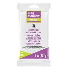 Super Sculpey: Ultralight White - 8oz Pack - Lightweight Polymer Oven Bake Clay, Non-Toxic, Advanced Techniques, Sculpting & Modeling, Craft Supplies