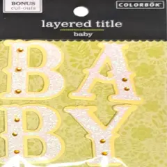 Colorbok Glittered Word BABY Layered Title Embellishment