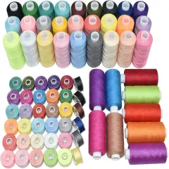 72Pcs 36 Colors Sewing Thread Set with Matching Prewound Bobbin Threads with Case, 550 Yards per Polyester Thread, Popular Colors Sewing Threads for Hand & Machine Sewing